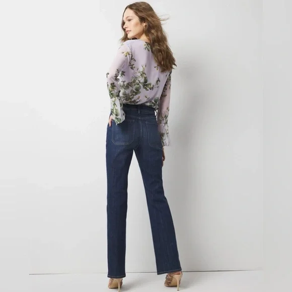 White House Black Market Dark Blue Flare Jeans